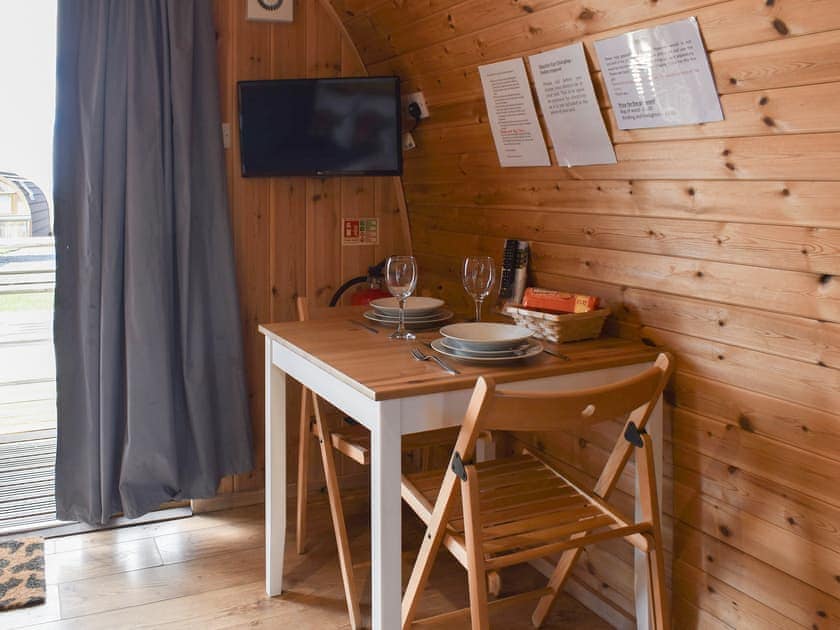 Attractive open-plan living space | Black Coombe - Moorside Glamping Pods, Corney, near Millom