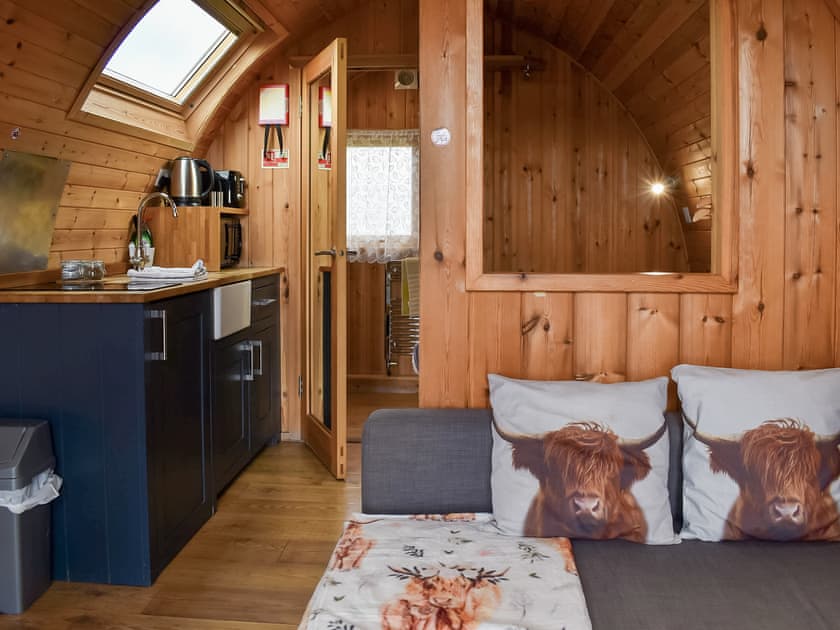 Attractive open-plan living space | Withy Bottom - Moorside Glamping Pods, Corney, near Millom