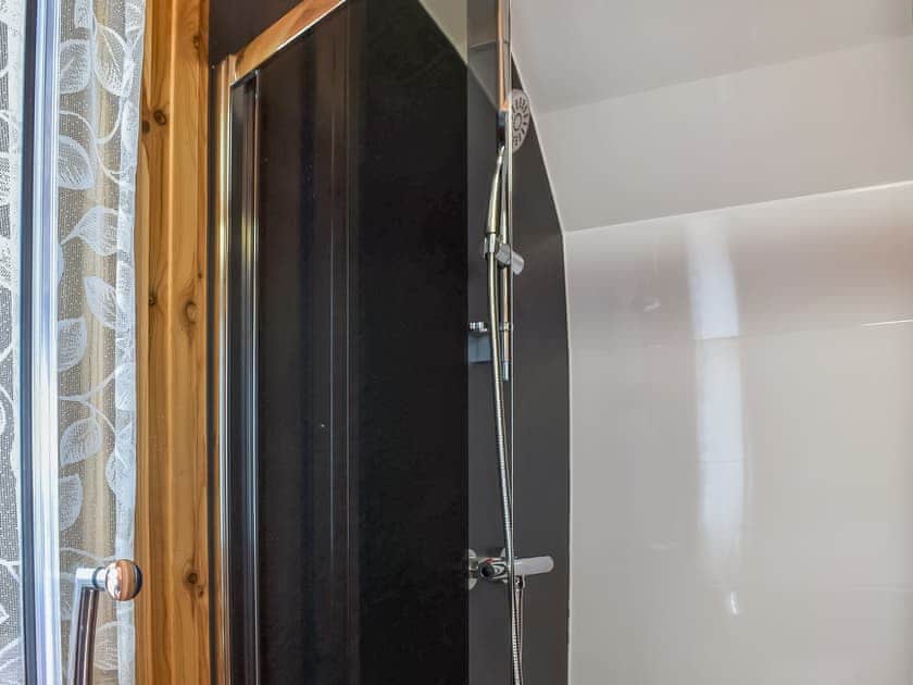 Shower room with heated towel rail | Stainton - Moorside Glamping Pods, Corney, near Millom