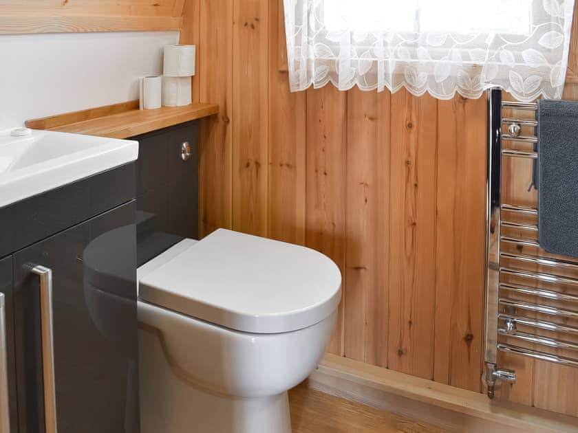Shower room with heated towel rail | Selker View - Moorside Glamping Pods, Corney, near Millom