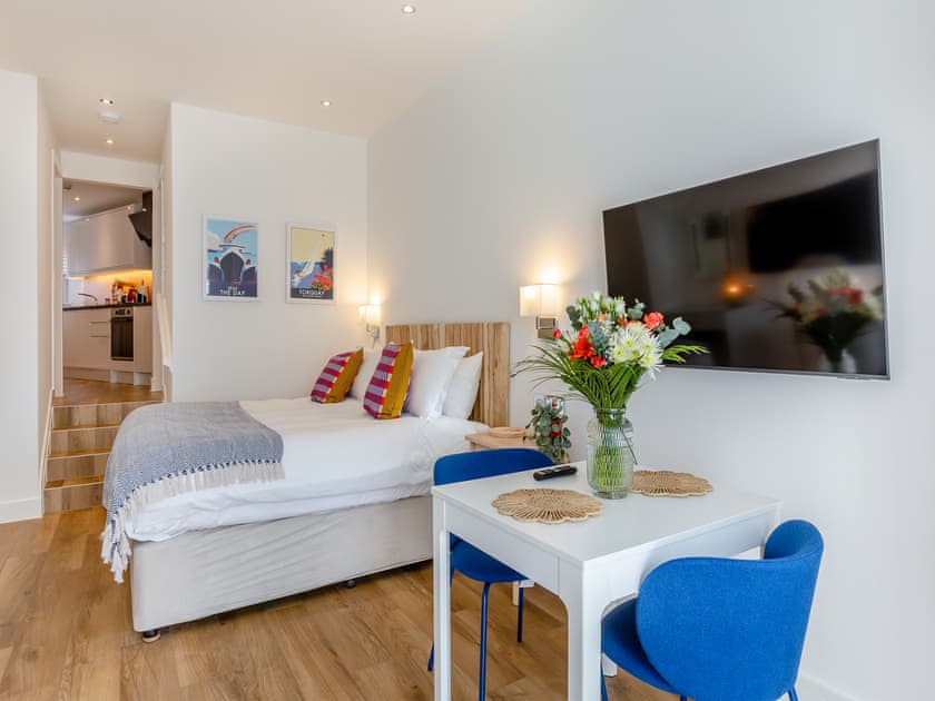 Bedroom area | Belgrave Sands Apartment, Torquay Seafront