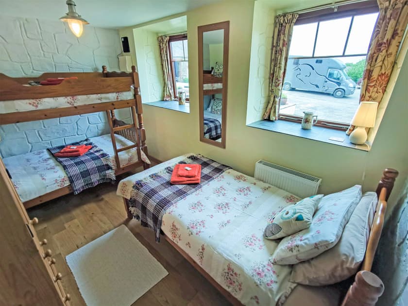 Adult sized bunks and single bedroom  | The Cart Shed - Longlands Farm Cottages, Haverfordwest, near Narberth