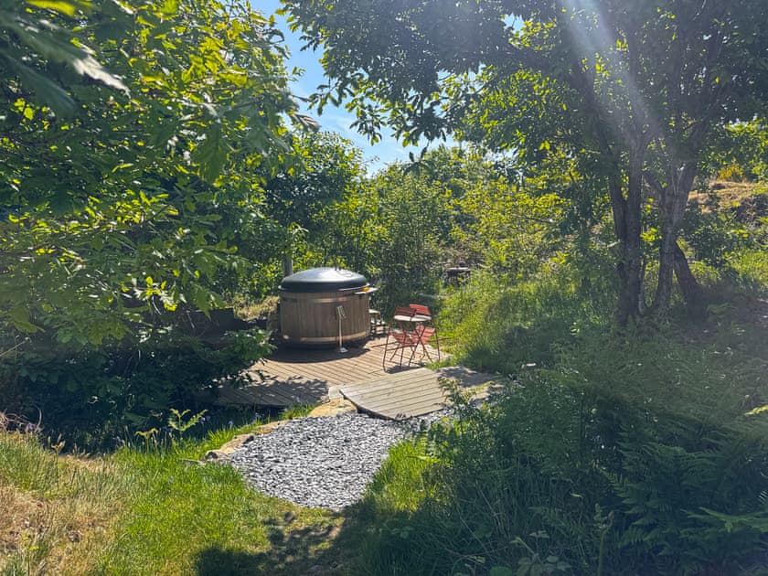 your hot tub ready to use when you arrive | Deer Close - Woodland Retreats, Millom