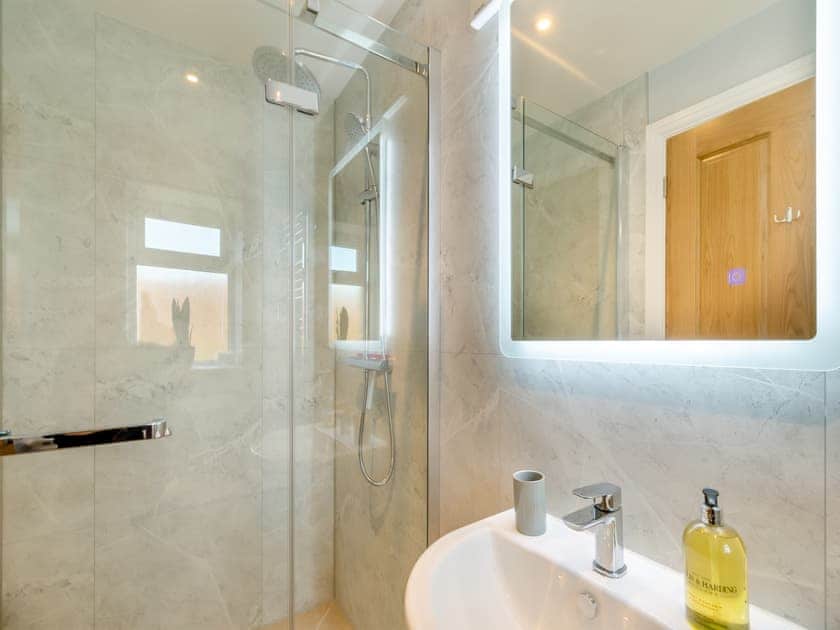 En-suite shower room, Room 1  | Llwyncelyn Farmhouse, Clynderwen