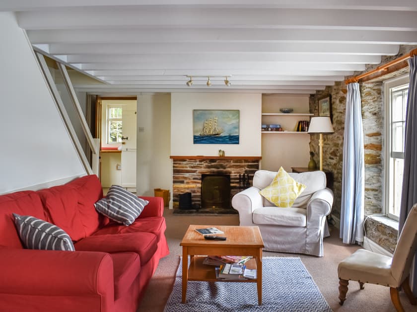 Living area | Corner Cottage - Portmellon Fishermans Cottages, Portmellon