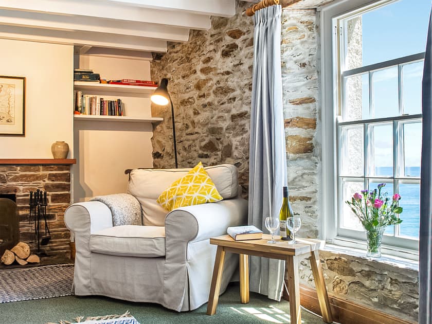 Living area | Corner Cottage - Portmellon Fishermans Cottages, Portmellon