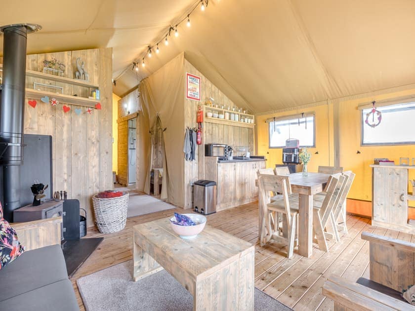 Open plan living space | Muntjac - Hawthorns Glamping, Foxley, near Dereham