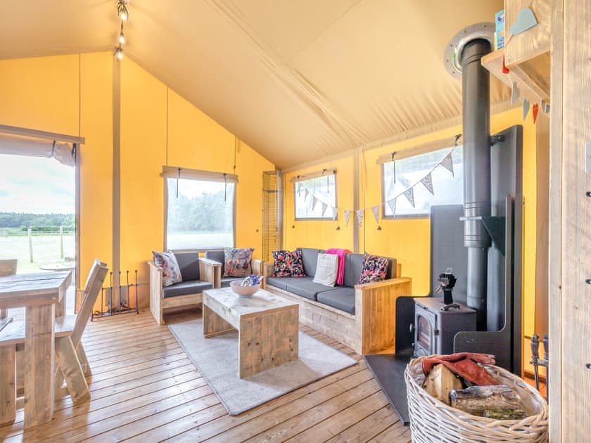Open plan living space | Muntjac - Hawthorns Glamping, Foxley, near Dereham