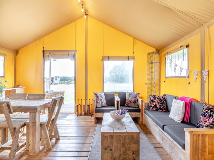 Open plan living space | Muntjac - Hawthorns Glamping, Foxley, near Dereham