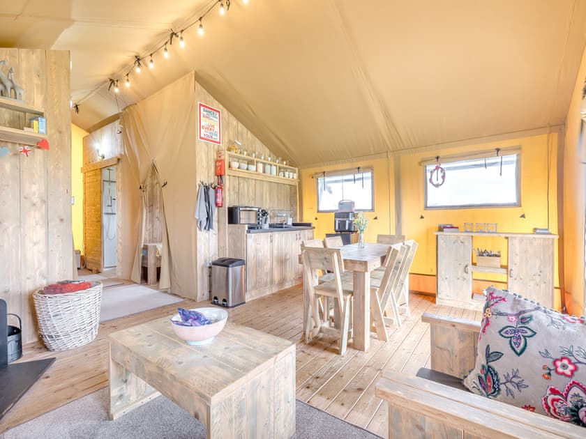 Open plan living space | Muntjac - Hawthorns Glamping, Foxley, near Dereham