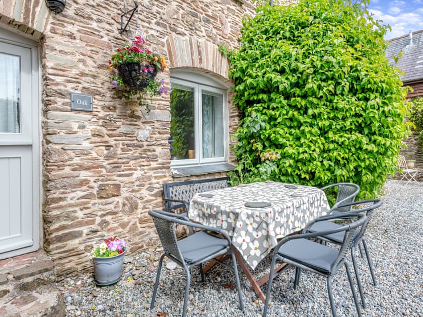Sitting-out-area | Oak Cottage, Slapton