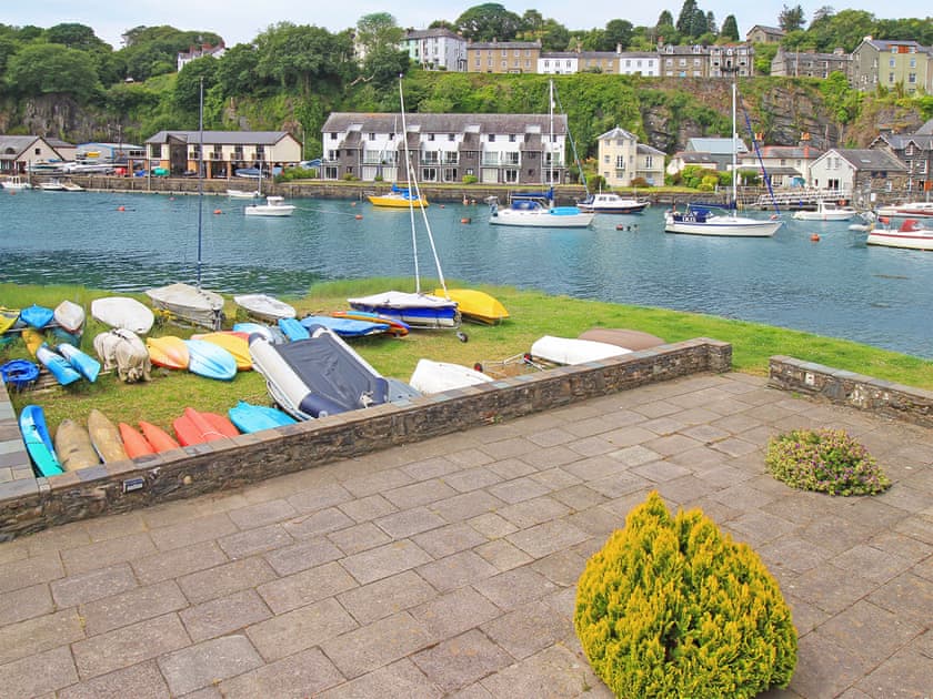 The view of Porthmadog Harbour from the balcony | Dros Y Dwr, Porthmadog
