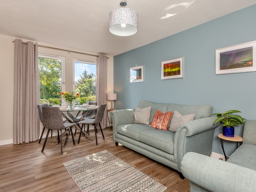 Open plan living space | Riverside Apartment, Nairn