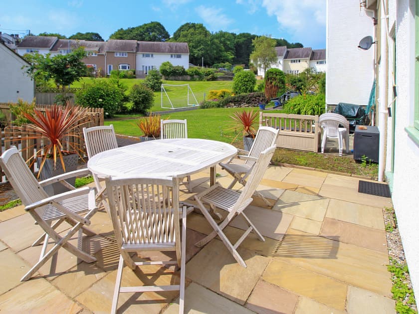 Terrace | Green Cottage, Borth Y Guest, near Porthmadog