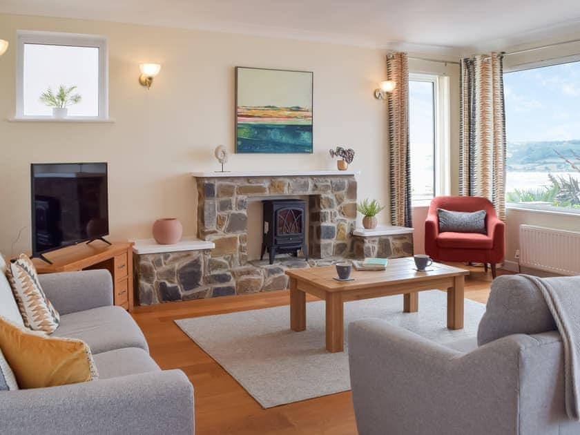 Living room | Ffin Yr Afon - Gwbert Holiday Cottages, Gwbert, near Cardigan