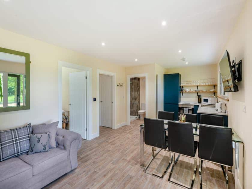 Open plan living space | Chestnut Lodge - Woodland Cottages, Halstead