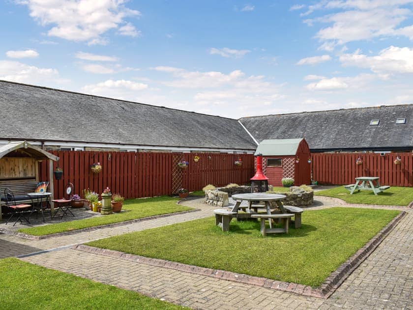 Patio | Curlew Cottage - Hadrian’s Wall Country Cottages, Haydon Bridge