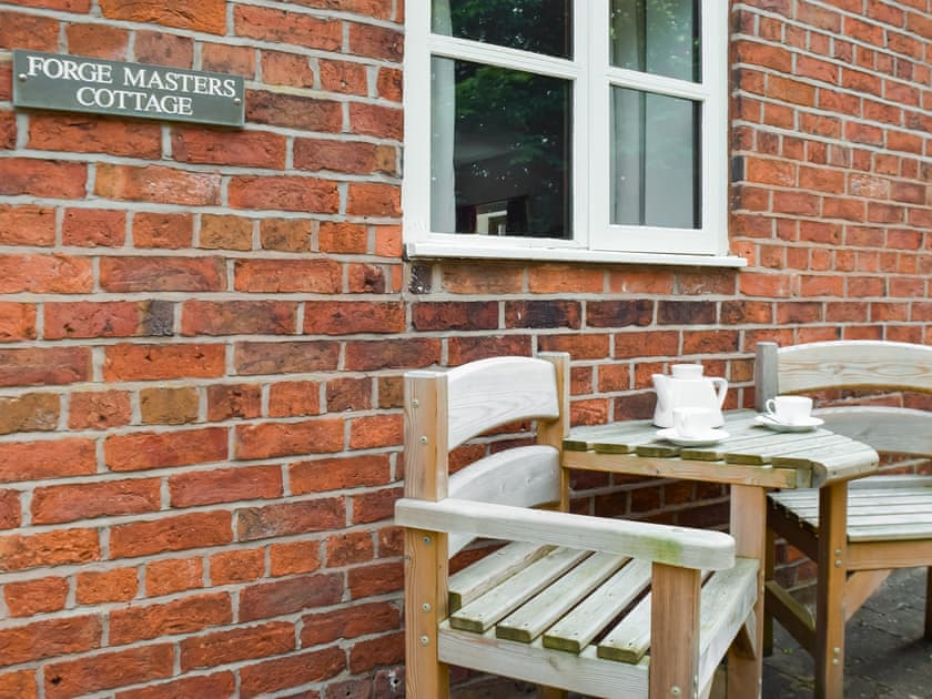 Sitting-out-area | Forge Masters Cottage - Forge Mill Farm, Middlewich