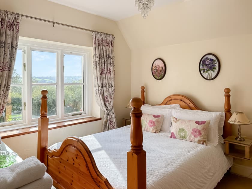 First, south facing, bright and airy King Size bedded room  | The Headmaster’s Cottage, South Hill, near Tamar Valley
