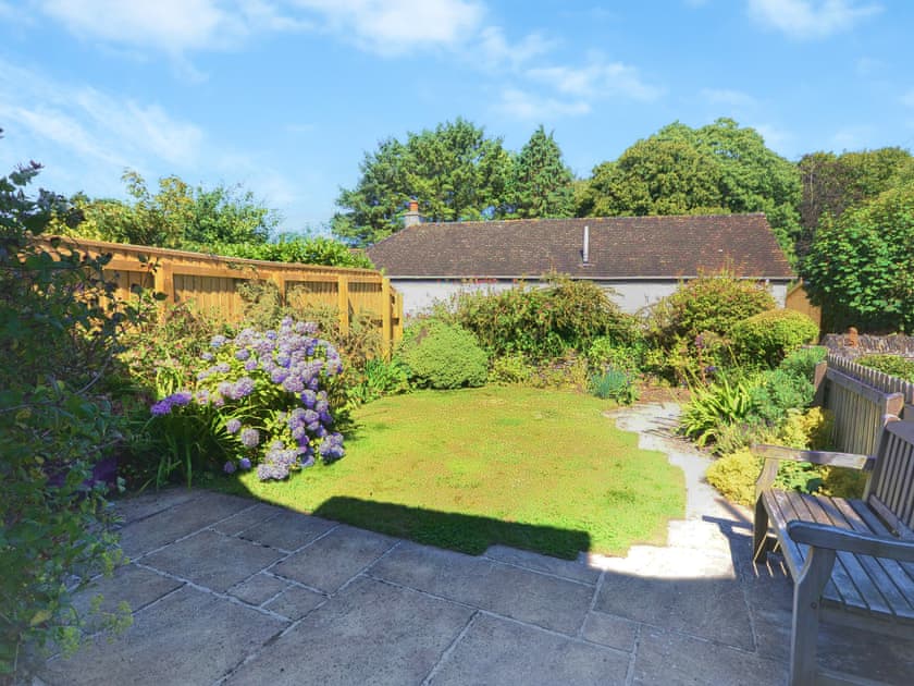 Patio | Garden Cottage, Roseland Peninsula