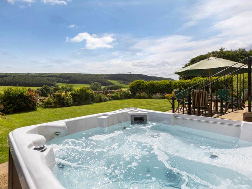 Luxurious hot tub | Thirley Cotes Farmhouse, Harwood Dale, near Scarborough