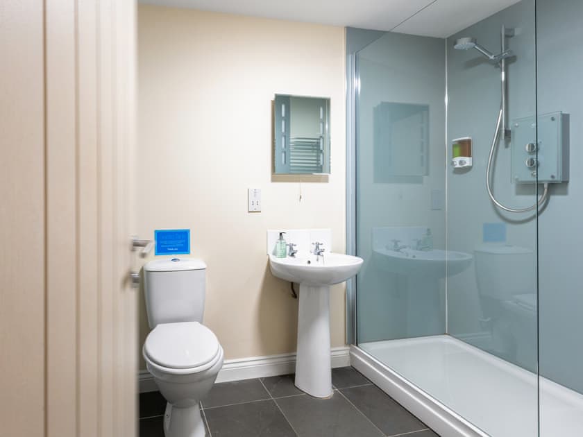 Large family bathroom with bath and separate shower cubicle | Sycamore Cottage, Harwood Dale, near Scarborough