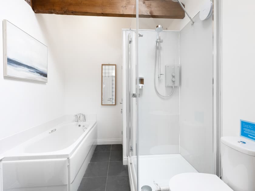 Family bathroom with shower cubicle | Willow Cottage, Harwood Dale, near Scarborough