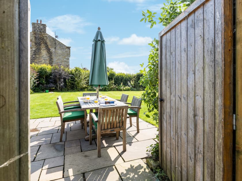 Outdoor furniture on the patio | Mulberry Cottage, Harwood Dale, near Scarborough
