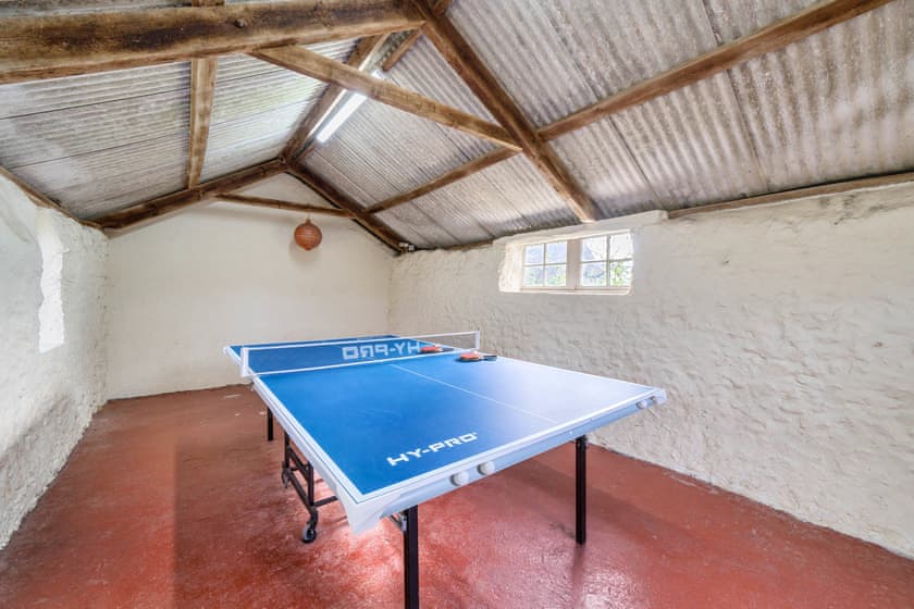 Games room with table tennis | Park Farmhouse, Chideock, near Bridport