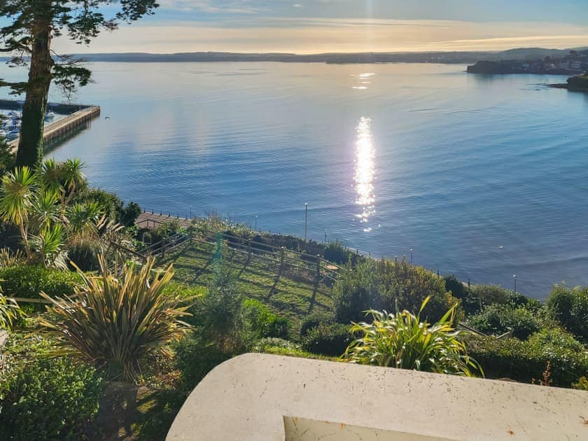 Looking south across to Brixam from the Balcony  | Riviera Apartment, Torquay