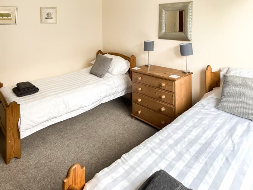 Twin bedroom | Crumquhill Bungalow, Ringford, near Castle Douglas