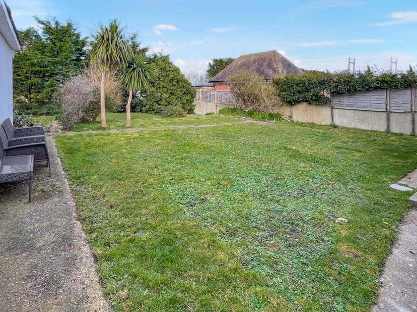 Patio | Sea View Cottage, Greatstone, New Romney