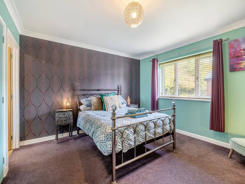 Inviting double bedroom | Humphrey-Basil Lodge - Birchdale Lodges & Alpaca’s, Norton Disney, near Lincoln