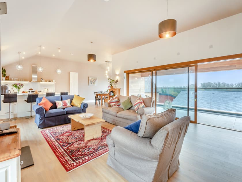 Open plan living space | Hollyhocks - Glebe Farm, Woodford