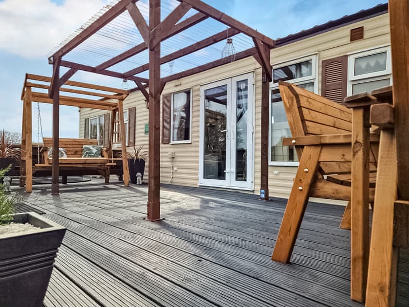 Terrace | Roe Meadow 3 - K & J’s Hot Tub Retreats, Newton Stewart
