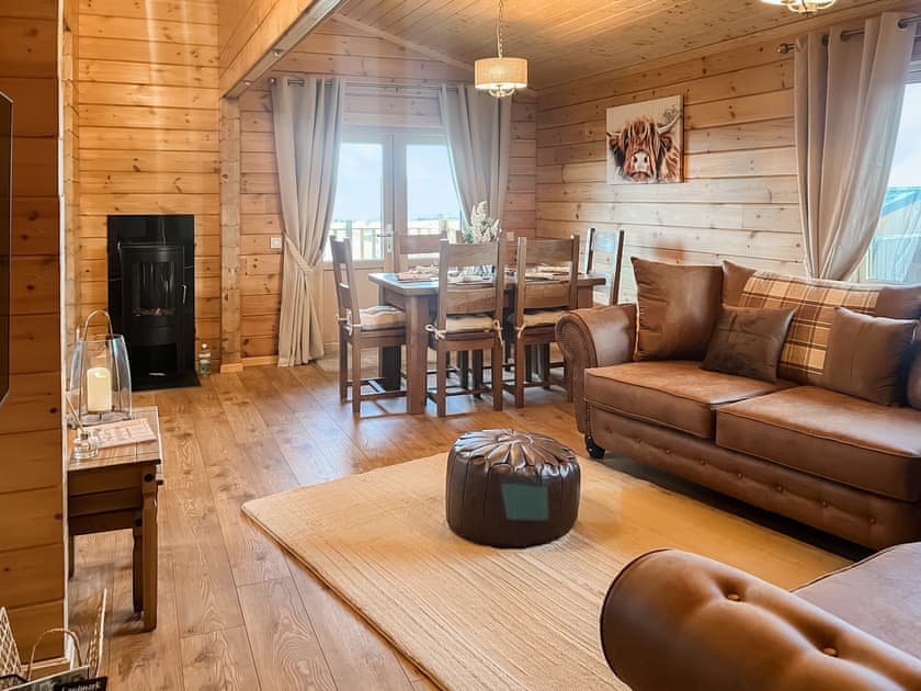 Living area | Coo Lodge - Stag and Coo Holidays, Falkirk