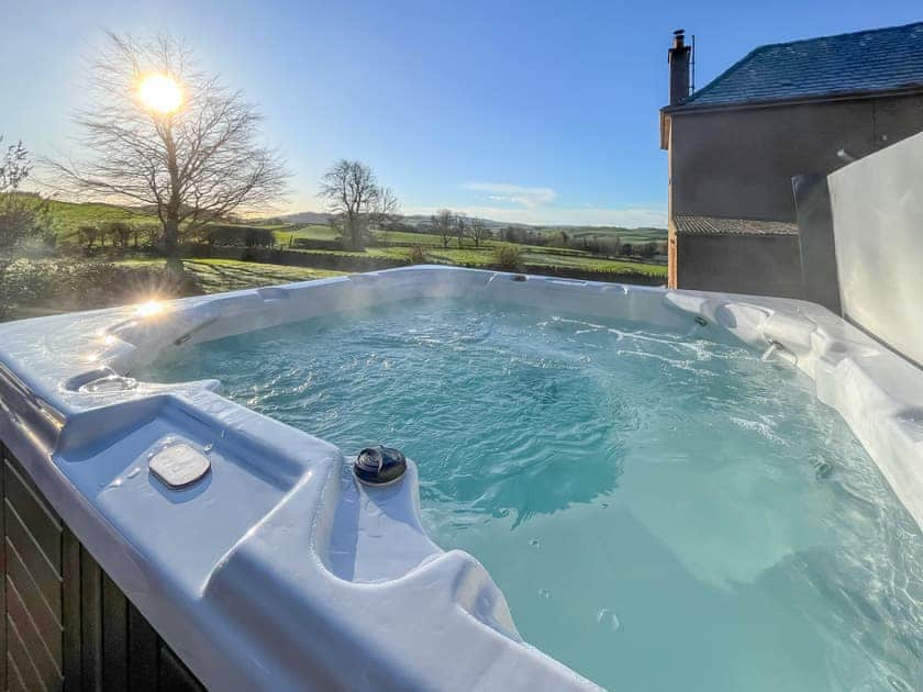 Hot tub | Woodend Farmhouse Halmyre, Haugh of Urr, near Castle Douglas