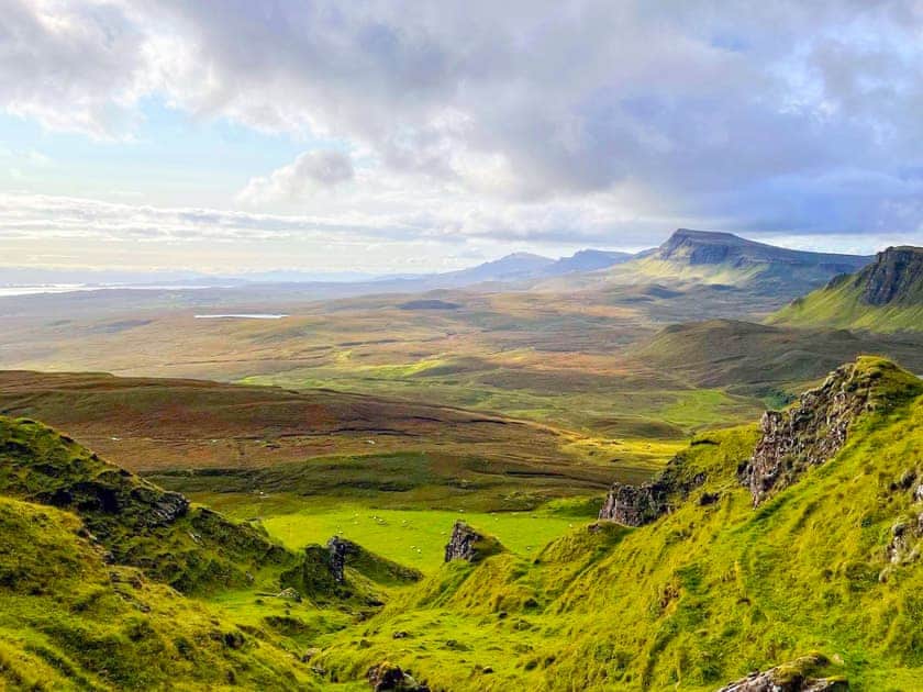 View from the nearby Quiraing looking down the Trotternish Ridge | Storr - Brogaig Cottages, Brogaig, near Staffin