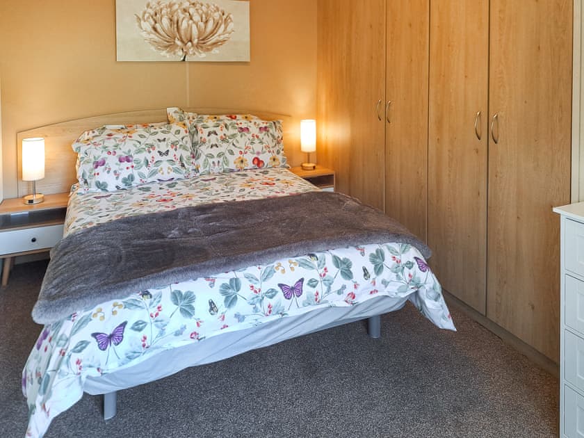 Double bedroom with comfortable bed, topper and blackout curtains | Glen Y Nant, New Radnor, near Presteigne