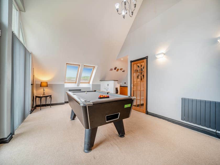 Pool table and large windows/ doors leading onto balcony |  7 Military Drive - Military Drive, Portpatrick, near Stranraer
