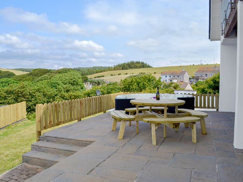 Sitting out area with glorious countryside views |  7 Military Drive - Military Drive, Portpatrick, near Stranraer