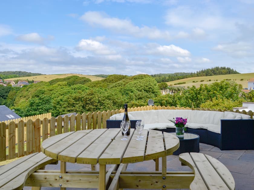 Sitting out area with glorious countryside views |  7 Military Drive - Military Drive, Portpatrick, near Stranraer