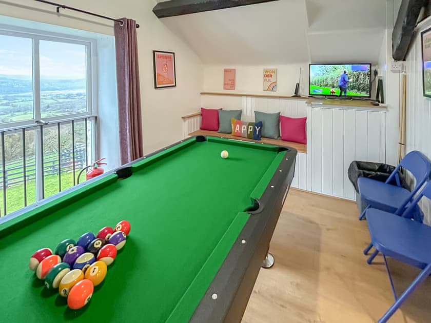 Games room | Rhiw Farmhouse, Rowen, near Conwy