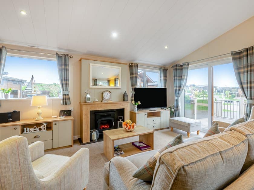 Living area | Seagull Lodge - Russell Lodges at The Pines, Runswick Bay