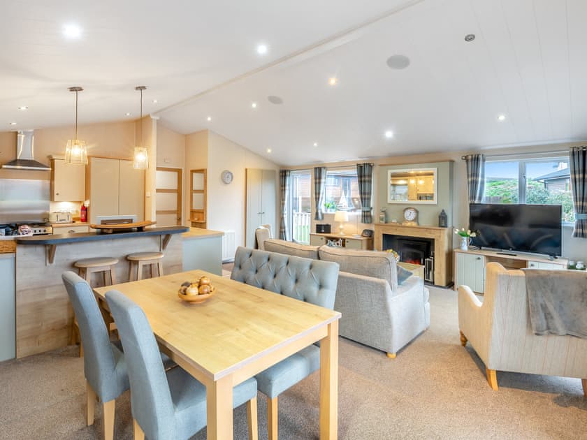 Open plan living space | Seagull Lodge - Russell Lodges at The Pines, Runswick Bay