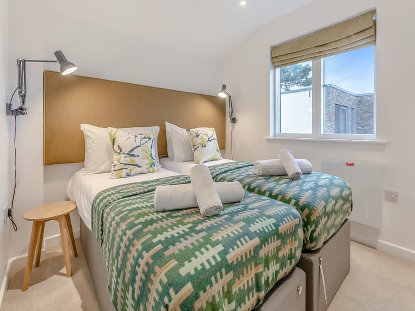 Twin bedroom | Lodge 74 Una - St Ives Resort, Carbis Bay, near St Ives