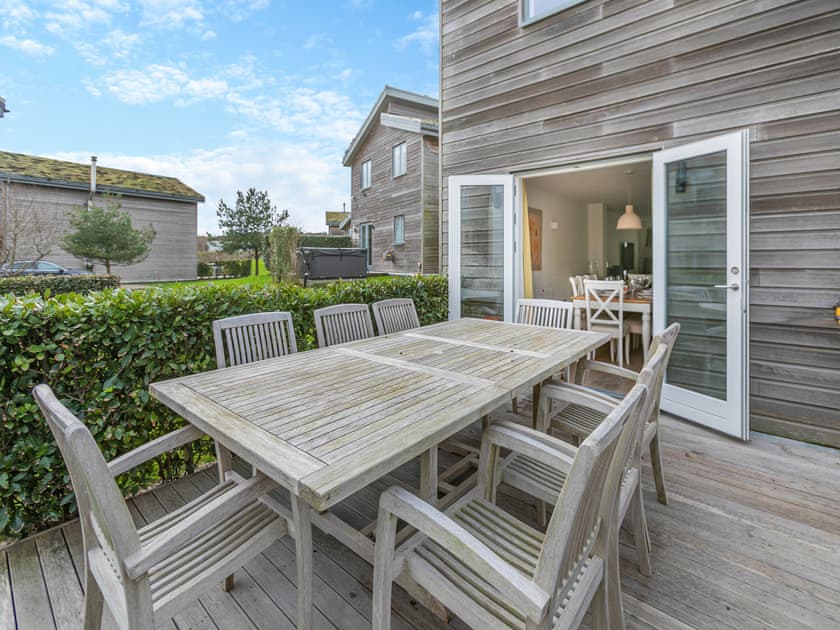 Sitting-out-area | Lodge 74 Una - St Ives Resort, Carbis Bay, near St Ives