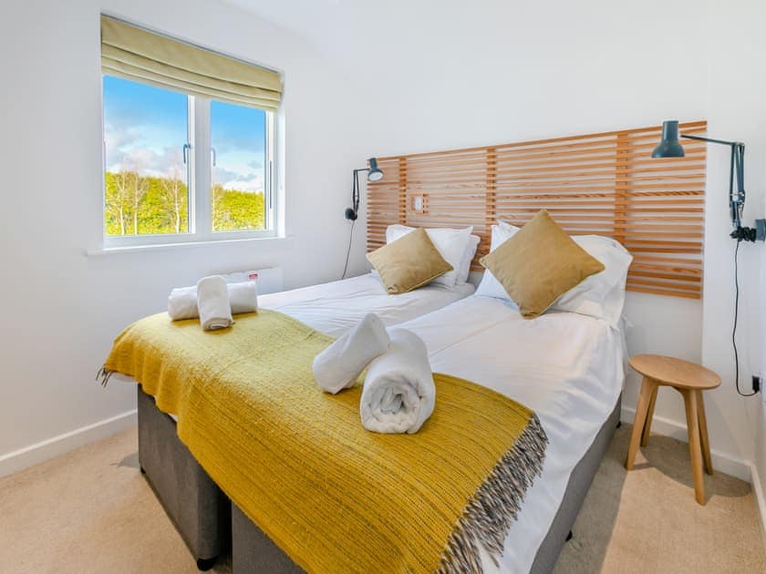 Twin bedroom | Lodge 66 Una - St Ives Resort, Carbis Bay, near St Ives