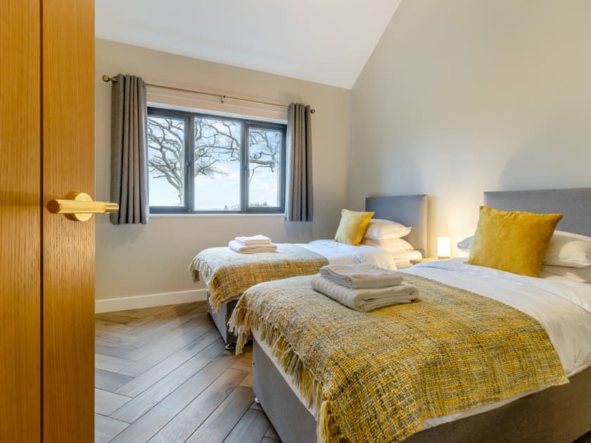 Twin bedroom | Root - Pentre Lodges, Mochdre,Newtown
