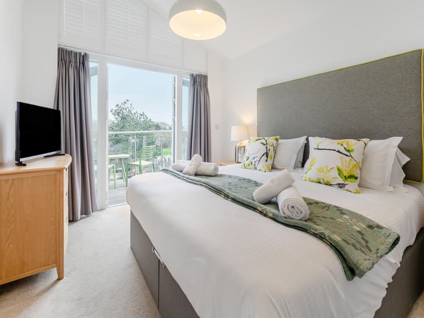 Double bedroom | Lodge 52 Una - St Ives Resort, Carbis Bay, near St Ives